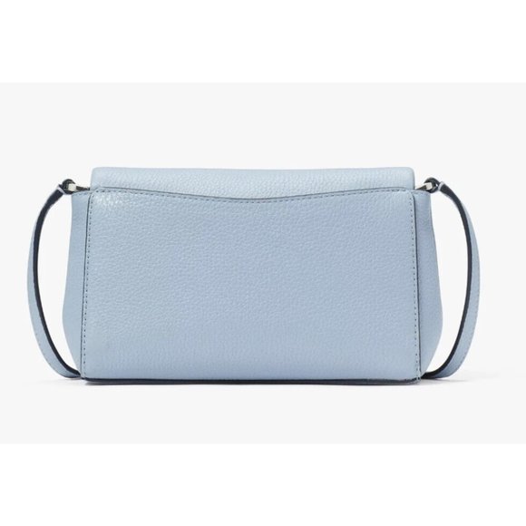 New Kate Spade Leila Mini Zip Crossbody Pebble Leather Muted Blue - Picture 4 of 5